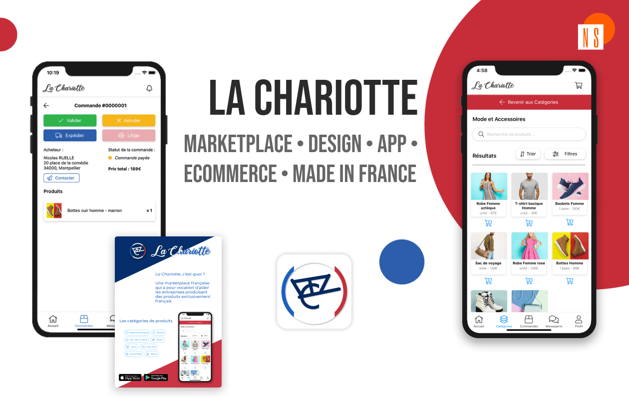 Application mobile La Chariotte, design, développement