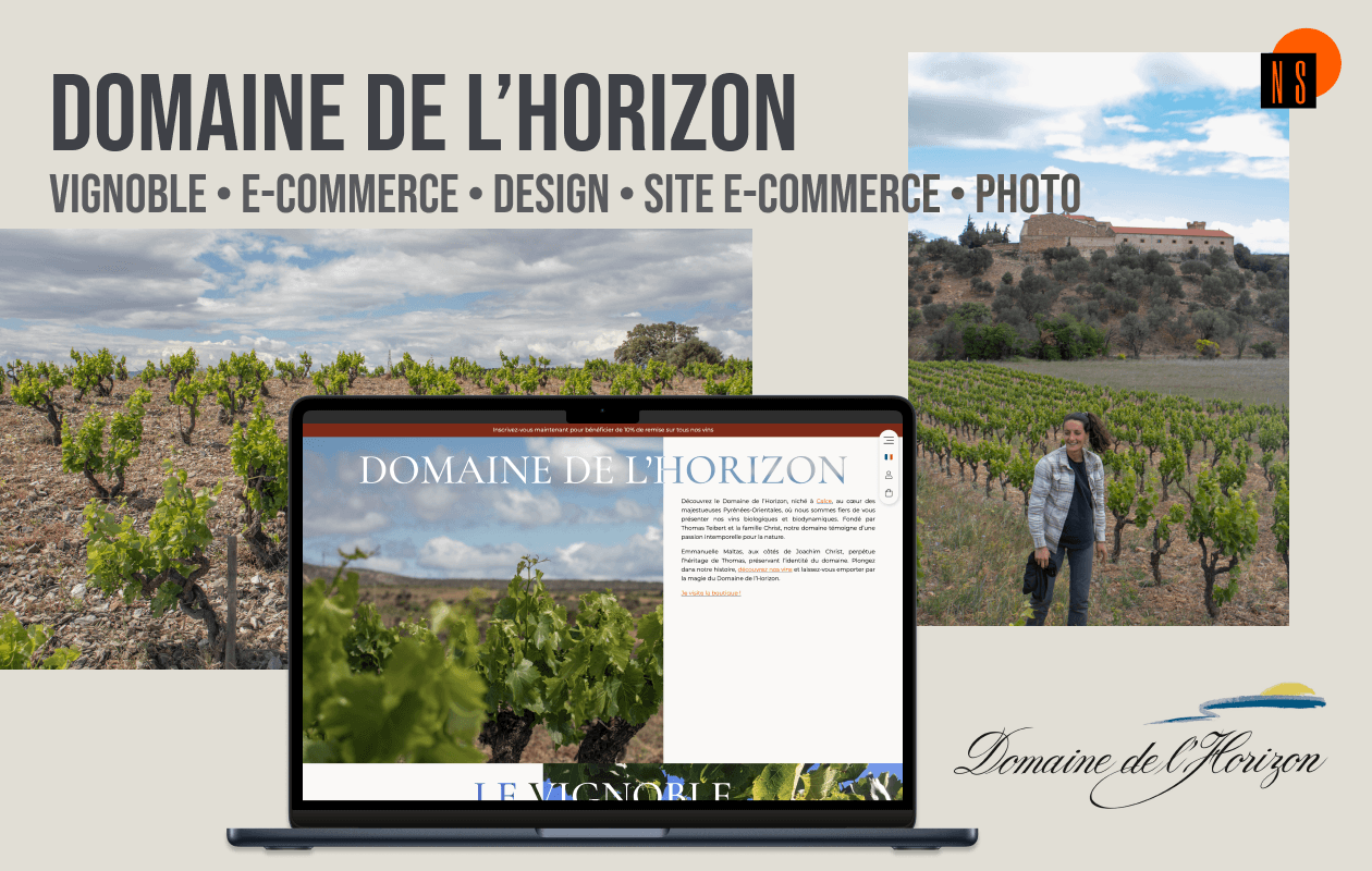 Site e-commerce sur mesure pour le domaine de l'horizon, design, développement