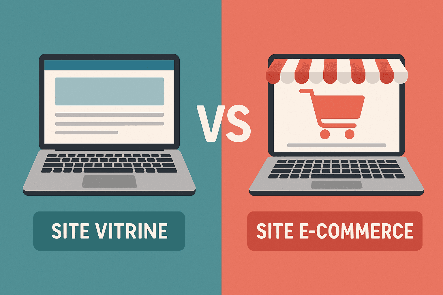 Comparaison entre site vitrine et site e-commerce pour les entreprises