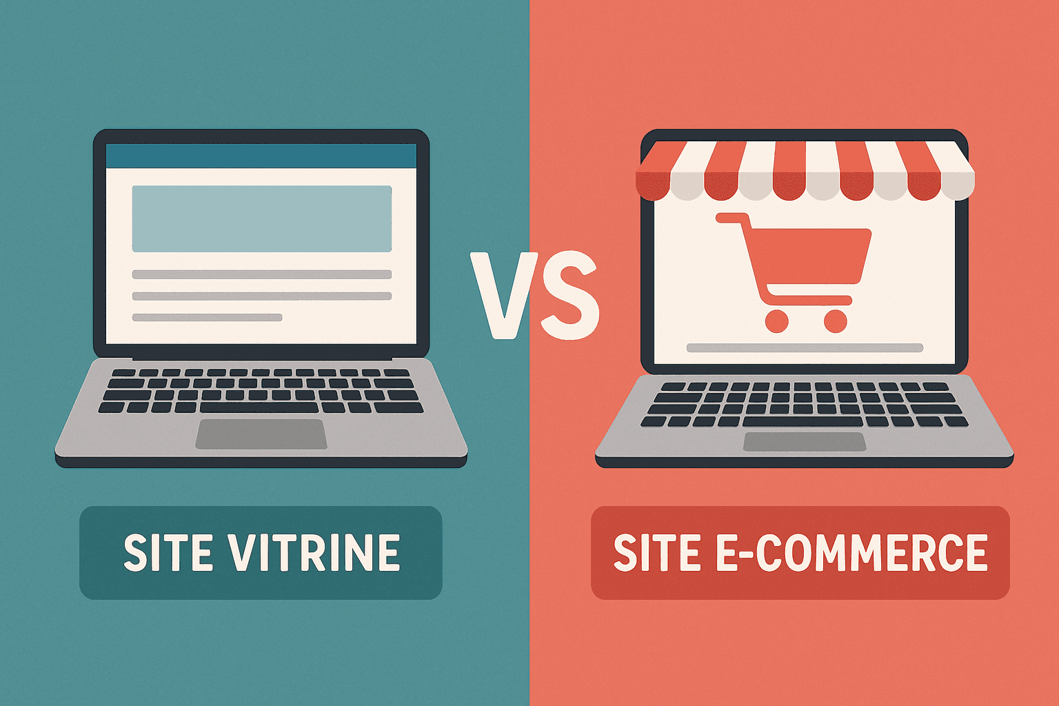 Comparaison entre site vitrine et site e-commerce pour les entreprises
