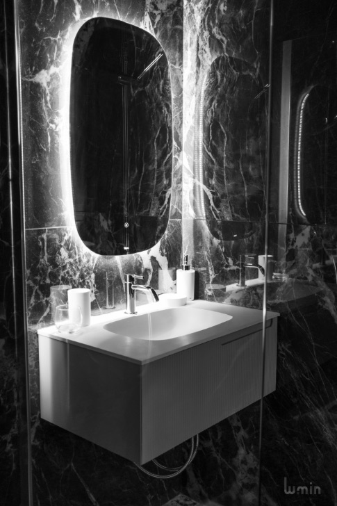 Salle de bain noir et blanc